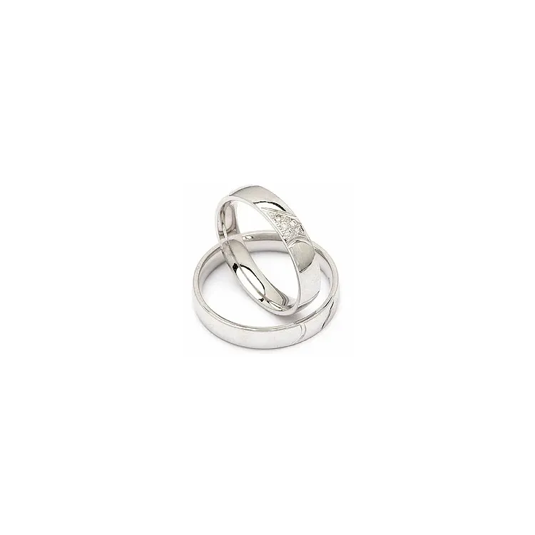 timantti vihkisormusta 14 karaatin valkokultaa 0,040 ct - setit