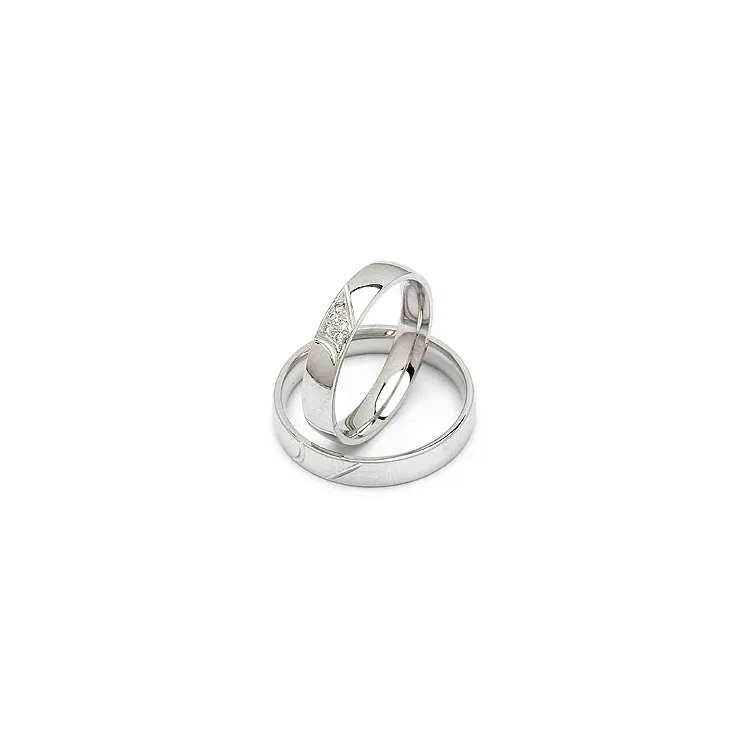 timantti vihkisormusta 14 karaatin valkokultaa 0,040 ct - setit