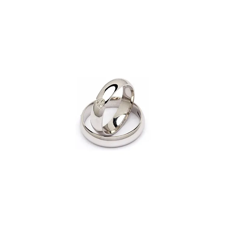 Vihkisormusta 14 karaatin valkokultaa 0,030 ct - setit