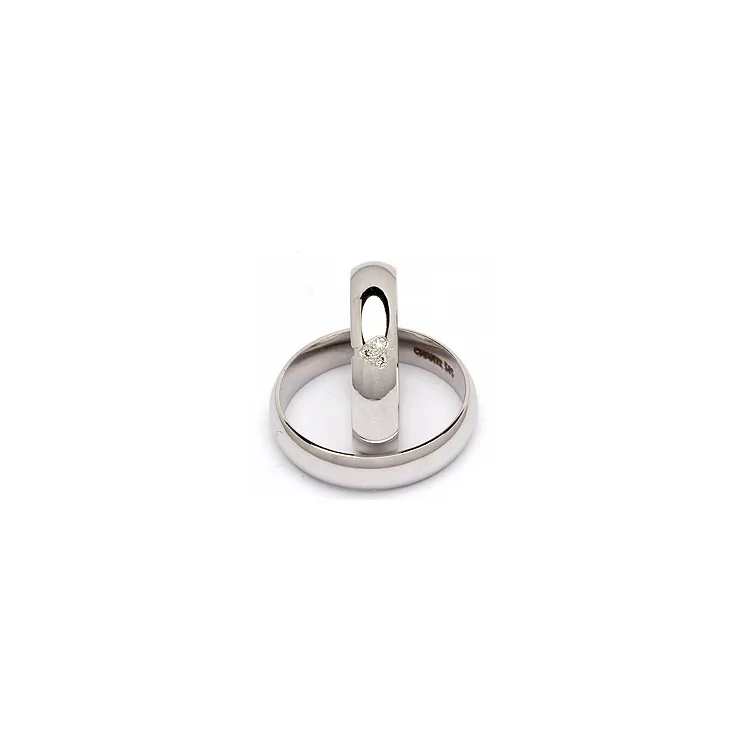 Vihkisormusta 14 karaatin valkokultaa 0,030 ct - setit