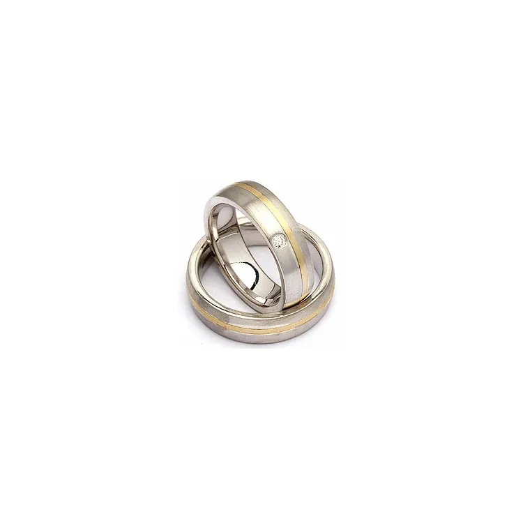 Vihkisormusta hopea ja kulta 0,035 ct