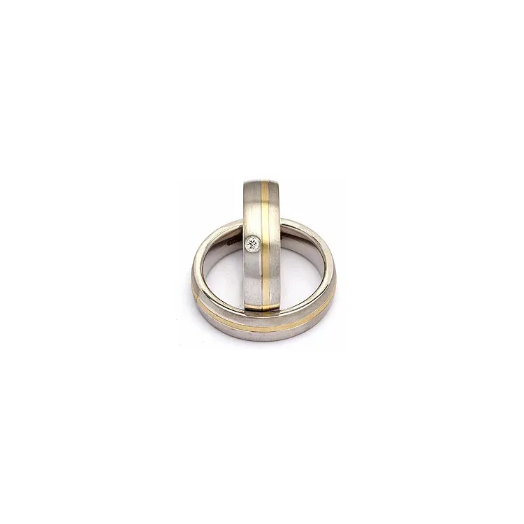 Vihkisormusta hopea ja kulta 0,035 ct