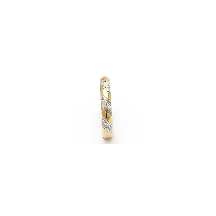 vihkisormus 14 karaatin kulta ja valkokultaa 0,048 ct
