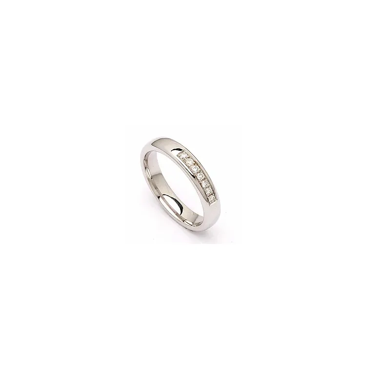 Vihkisormus 14 karaatin valkokultaa 0,116 ct