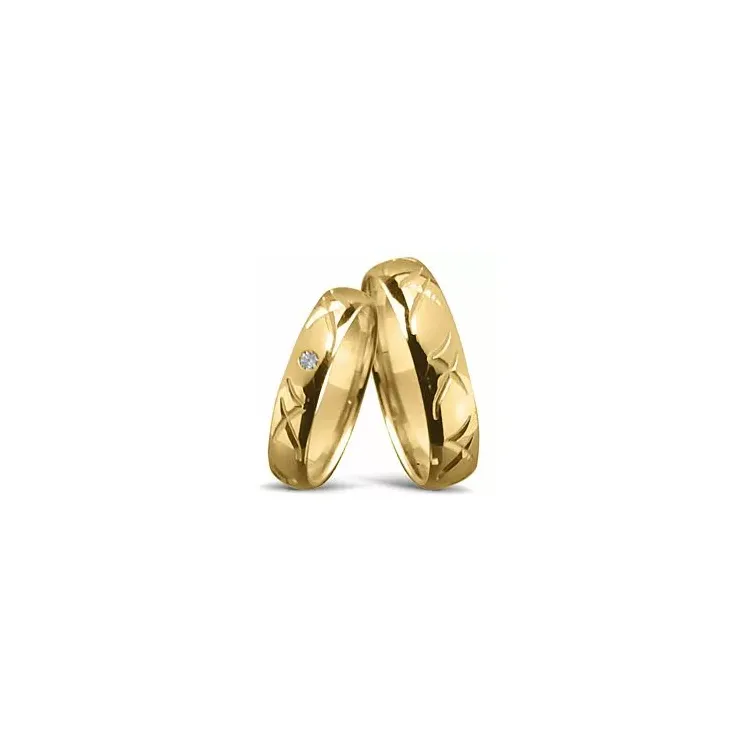 kuvio vihkisormusta 14 karaatin kultaa 0,025 ct - setit