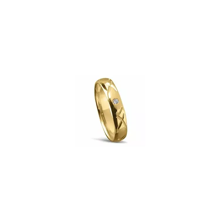 Naisten sormus 14 karaatin kultaa 0,025 ct