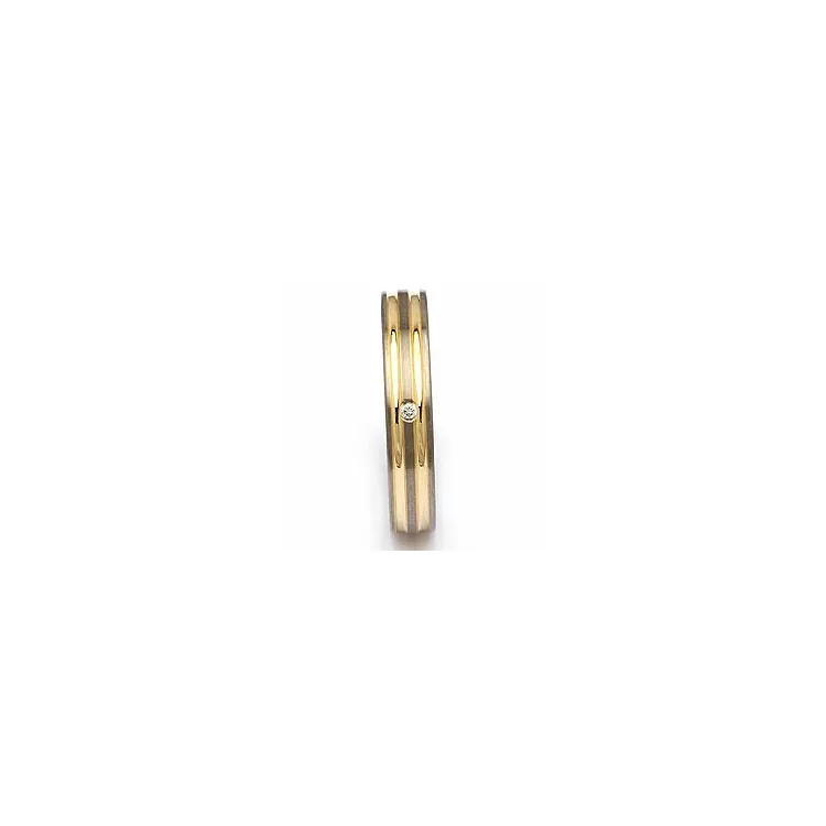 Vihkisormus titaani ja keltakulta 0,025 ct