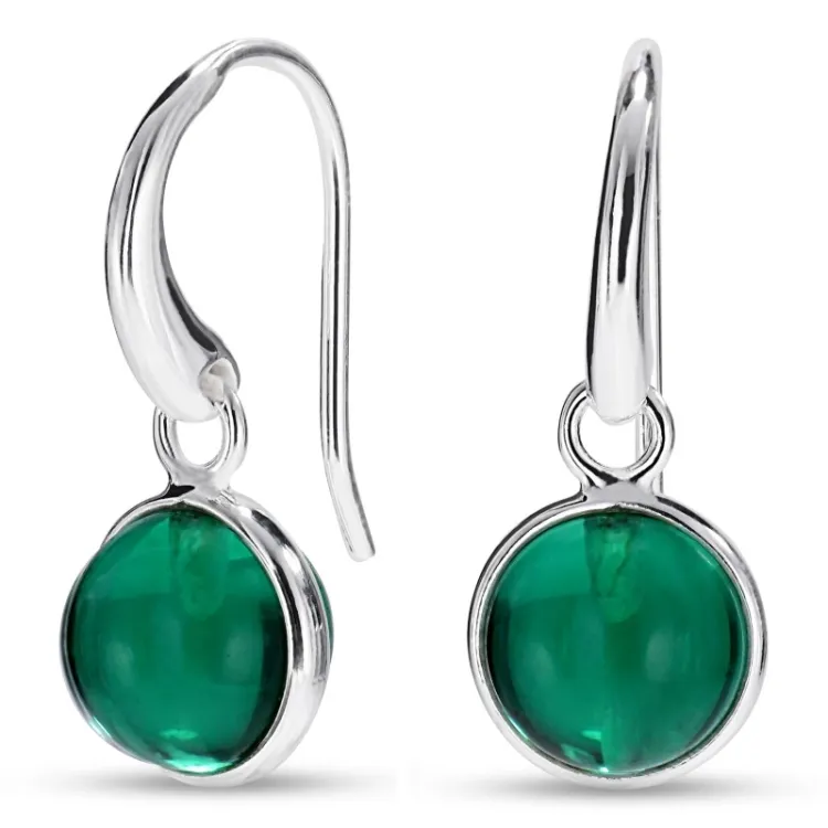 pyöreitä aqua kristalli korvarenkaat  hopea - Loom Stones