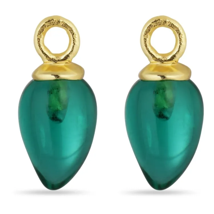 aqua kristalli riipuksia korvakoruja  kullattu hopea - Mix & Match
