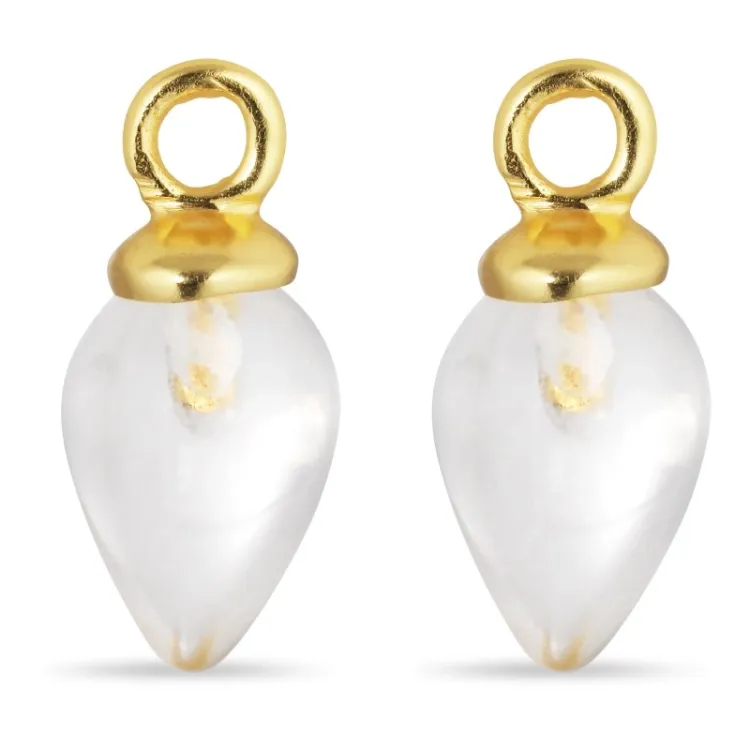 kirkas quartz riipuksia korvakoruja  kullattu hopea - Mix & Match