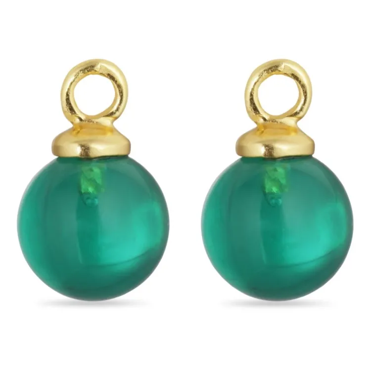 8 mm aqua kristalli riipuksia korvakoruja  kullattu hopea - Mix & Match
