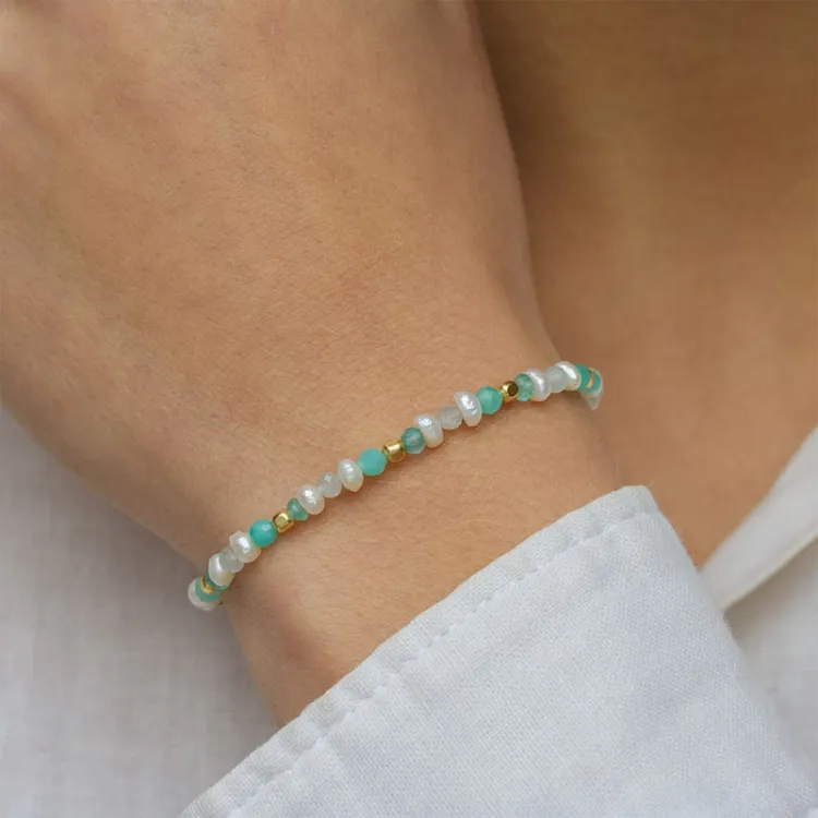 kivi rannekoru kullattua hopeaa  x   - Loom Stones