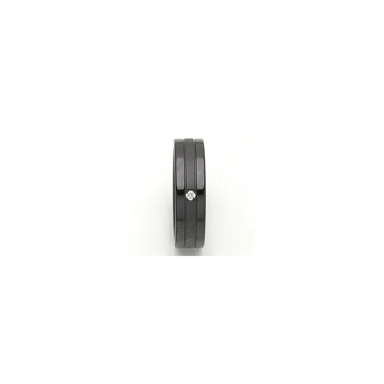 Vihkisormus musta teräs 0,025 ct