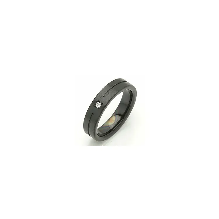Vihkisormus musta teräs 0,025 ct