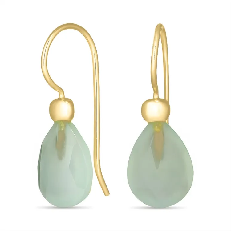 prehnite korvarenkaat  kullattu hopea - Loom Stones