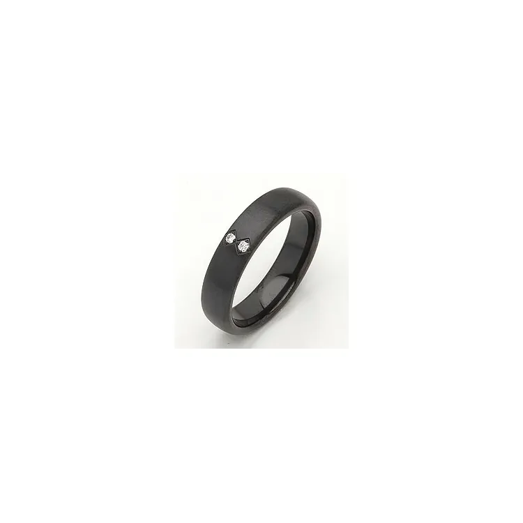 Vihkisormus musta teräs 0,026 ct