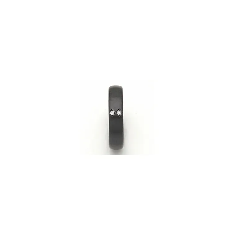 Vihkisormus musta teräs 0,026 ct