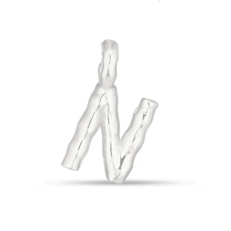 n-kirjain riipus  hopeaa - My Letter