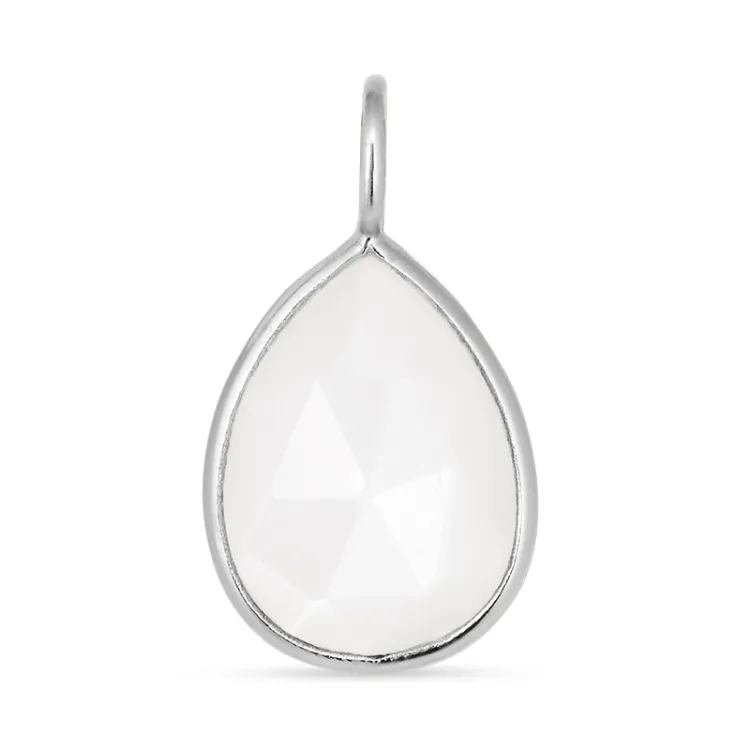 pisara valkoinen kuukivi riipus  hopeaa - Loom Stones