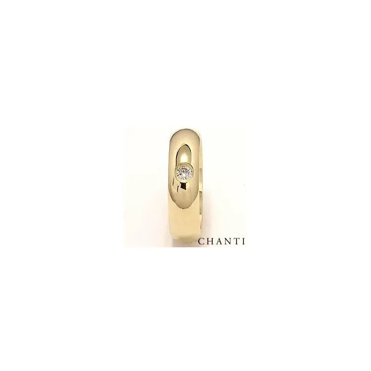 briljantti vihkisormus 14 karaatin kultaa 0,10 ct