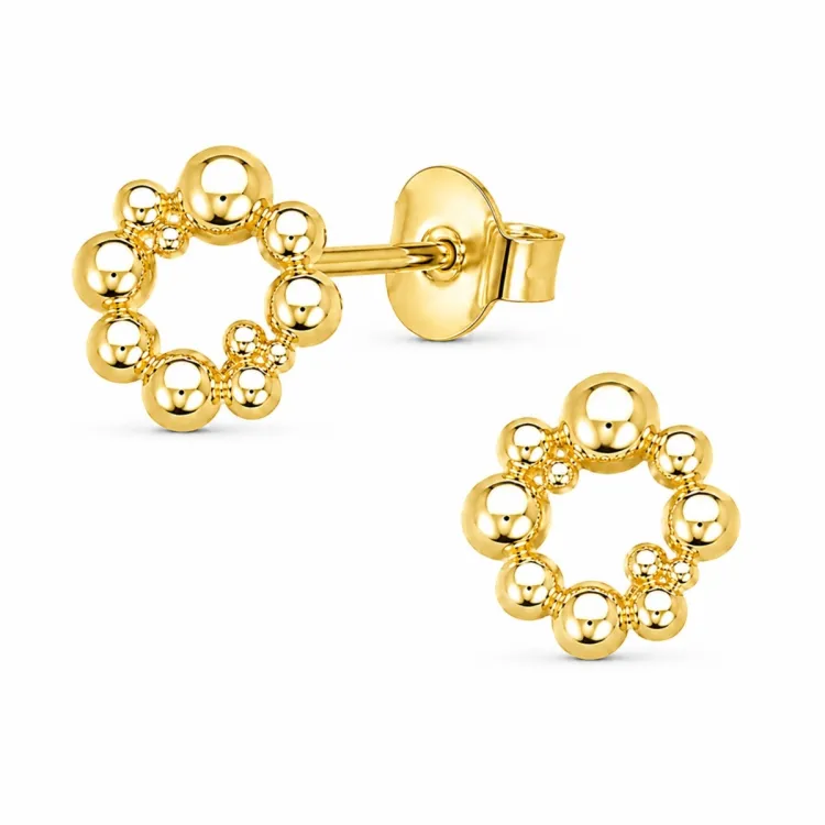 12 mm kuula korvarenkaat  kullattu messinki - Bubbly Pure