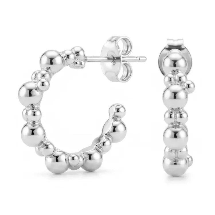 rengaskorvakorut  hopeoitu messinki - Bubbly Pure