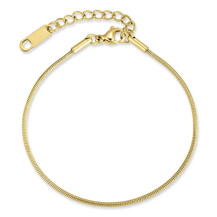 vedenkestävät rannekoru kullattu teräs 15 cm + 4 cm x 1,0 mm  - OCEANA