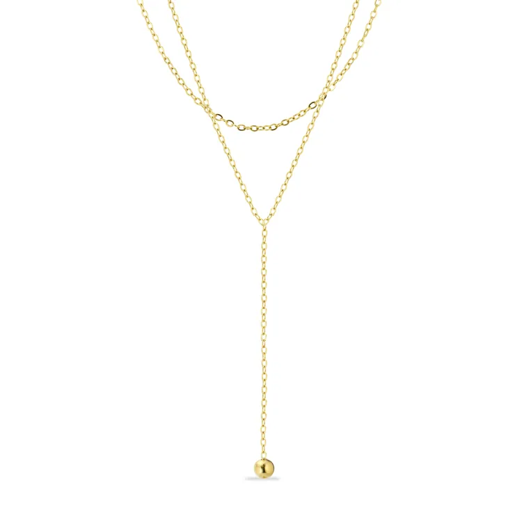 vedenkestävät Y-kaulakoru kullattu teräs 38 + 4 cm x   - OCEANA