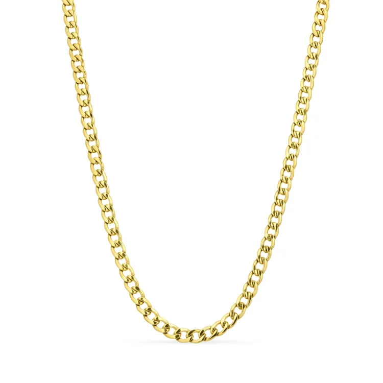 vedenkestävät panssarikaulaketju kullattu teräs 50 cm x 6 mm  - OCEANA