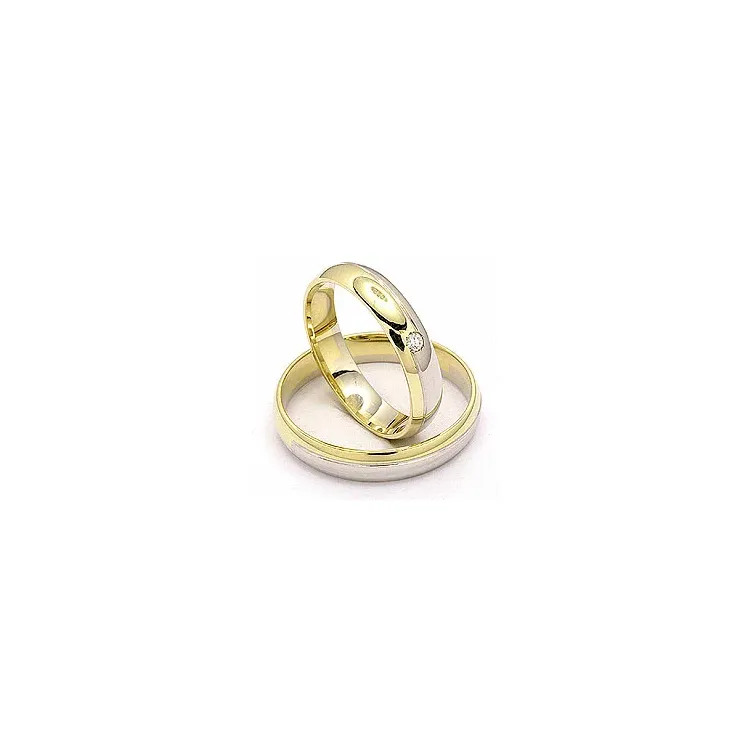 Vihkisormusta 14 karaatin kulta ja valkokultaa 1 x 0,025 ct - setit
