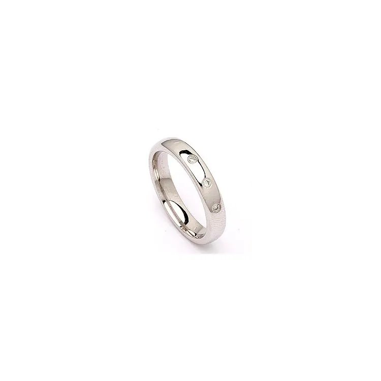 Vihkisormus 14 karaatin valkokultaa 0,045 ct