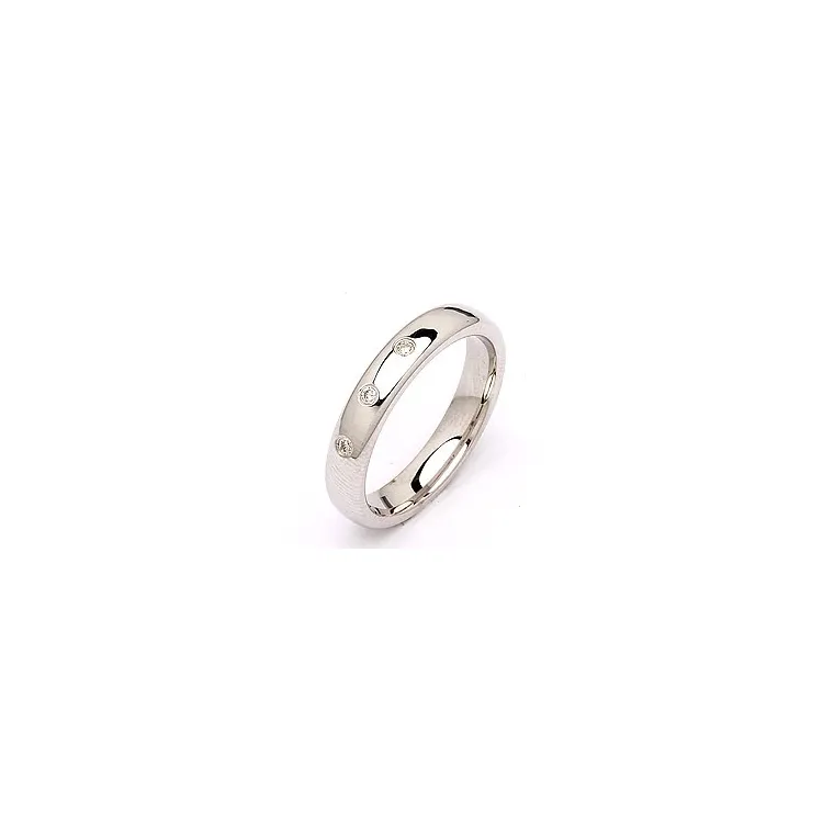 Vihkisormus 14 karaatin valkokultaa 0,045 ct