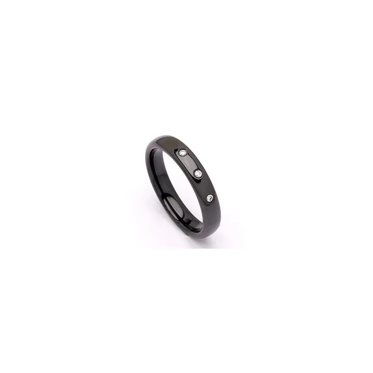 Vihkisormus musta teräs 0,024 ct