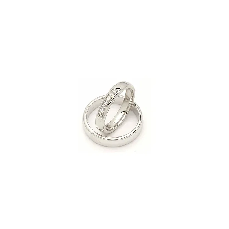 Vihkisormusta 14 karaatin valkokultaa 0,116 ct