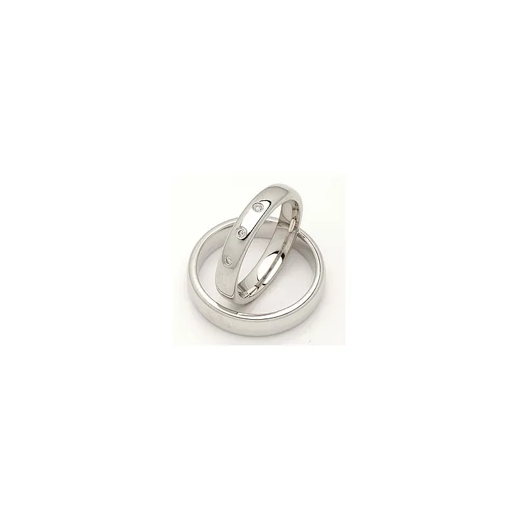Vihkisormusta 14 karaatin valkokultaa 0,045 ct