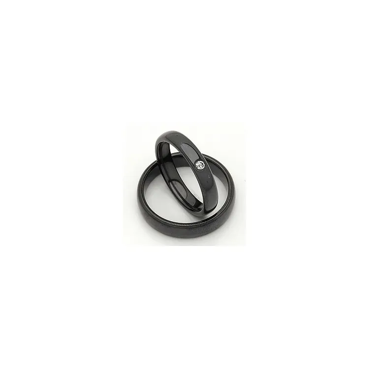 Vihkisormusta musta teräs 0,050 ct