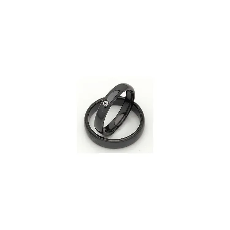 Vihkisormusta musta teräs 0,050 ct