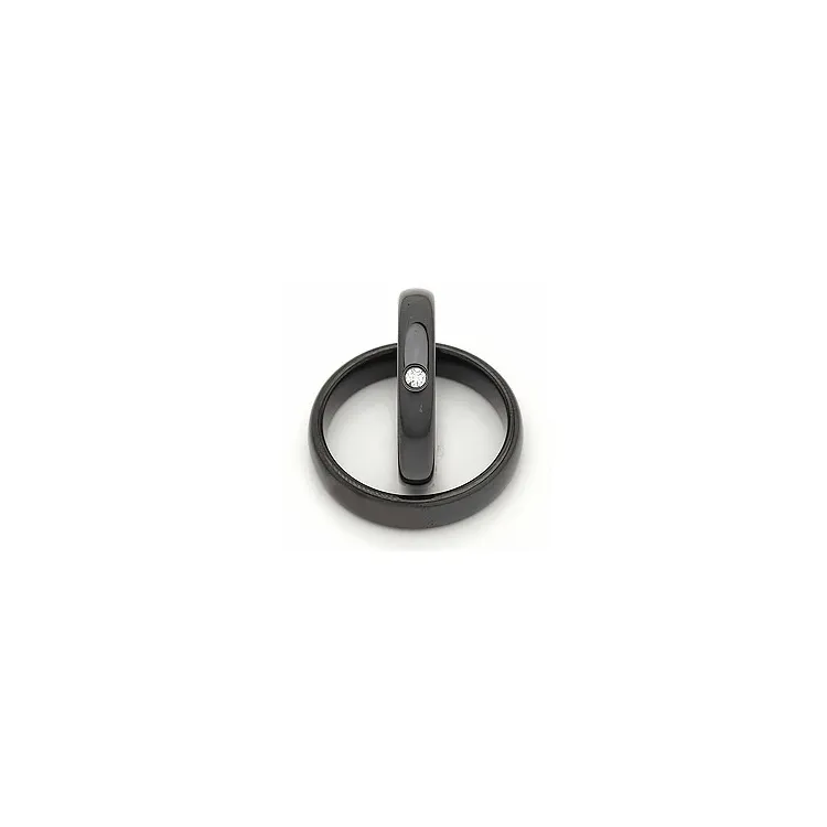 Vihkisormusta musta teräs 0,050 ct