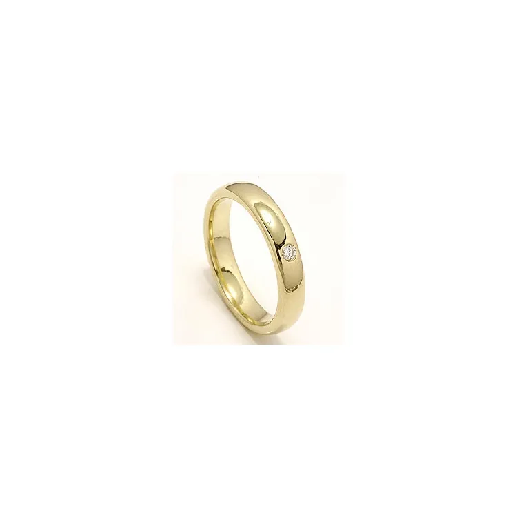 Vihkisormus 9 karaatin kultaa 0,05 ct