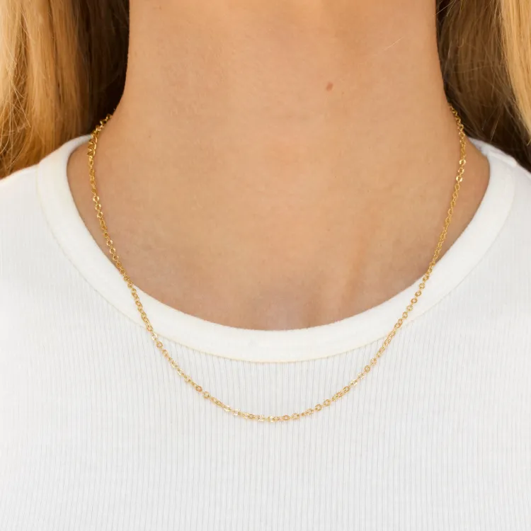 vedenkestävät kaulaketju kullattu teräs  x 2,0 mm  - OCEANA