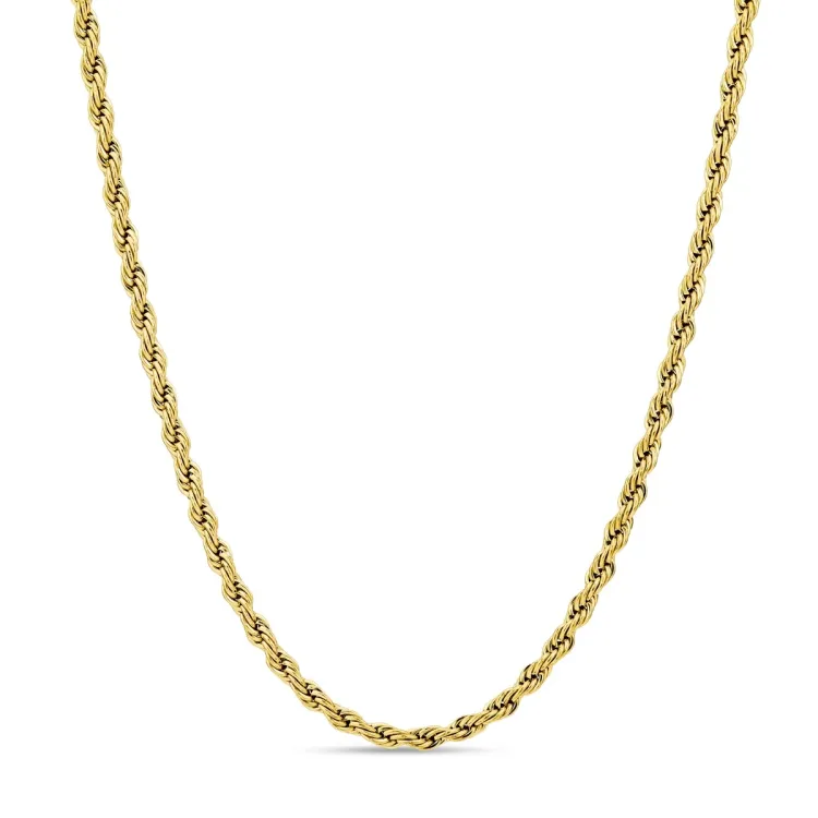 vedenkestävät kaulaketju kullattu teräs  x 3,65 mm 