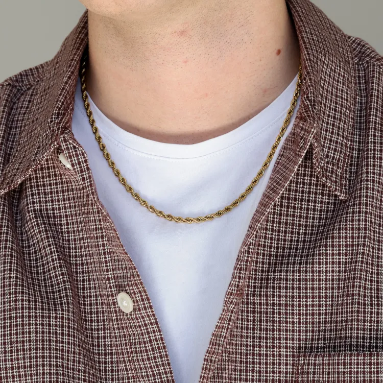 vedenkestävät kaulaketju kullattu teräs  x 3,65 mm 