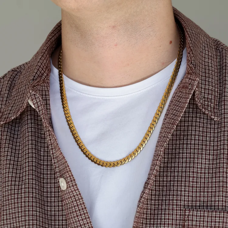 vedenkestävät kaulaketju kullattu teräs  x 6,5 mm 