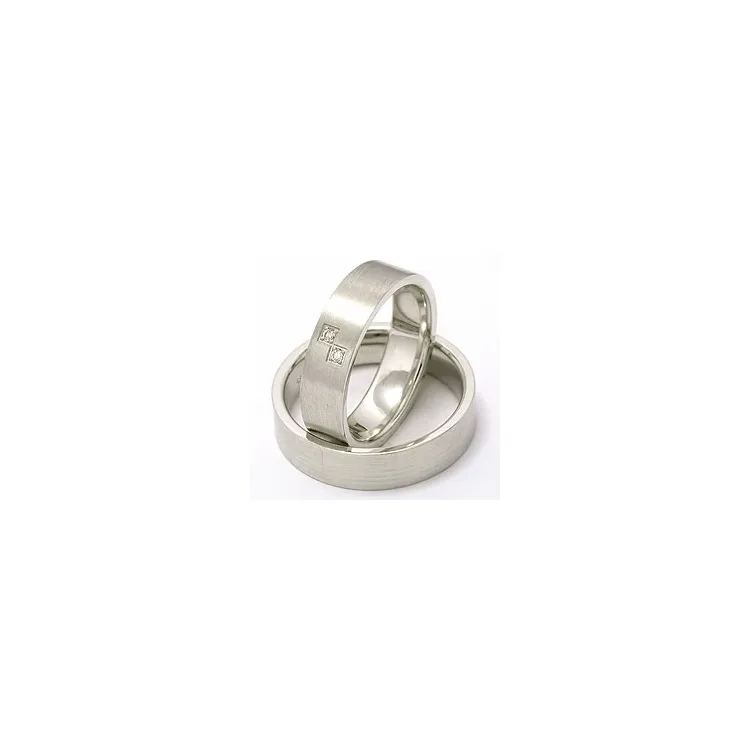 Vihkisormusta 14 karaatin valkokultaa 2 x 0,015 ct - setit