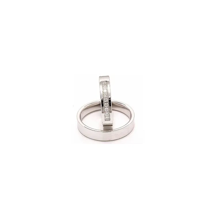 vihkisormusta 14 karaatin valkokultaa 9 x 0,015 ct - setit