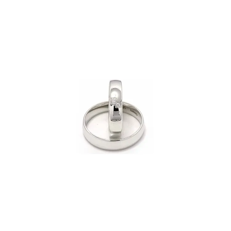 vihkisormusta 14 karaatin valkokultaa 2 x 0,02 ct - setit