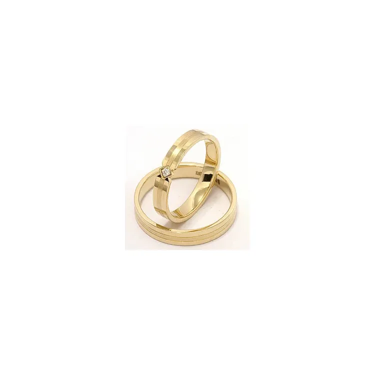 timantti vihkisormusta 14 karaatin kultaa 0,018 ct - setit