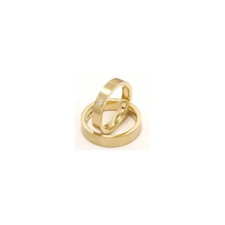 Vihkisormusta 14 karaatin kultaa 0,05 ct - setit