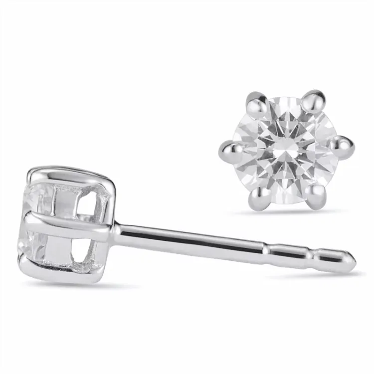 4,5-5 mm zirkoni nappikorvakorut  hopea