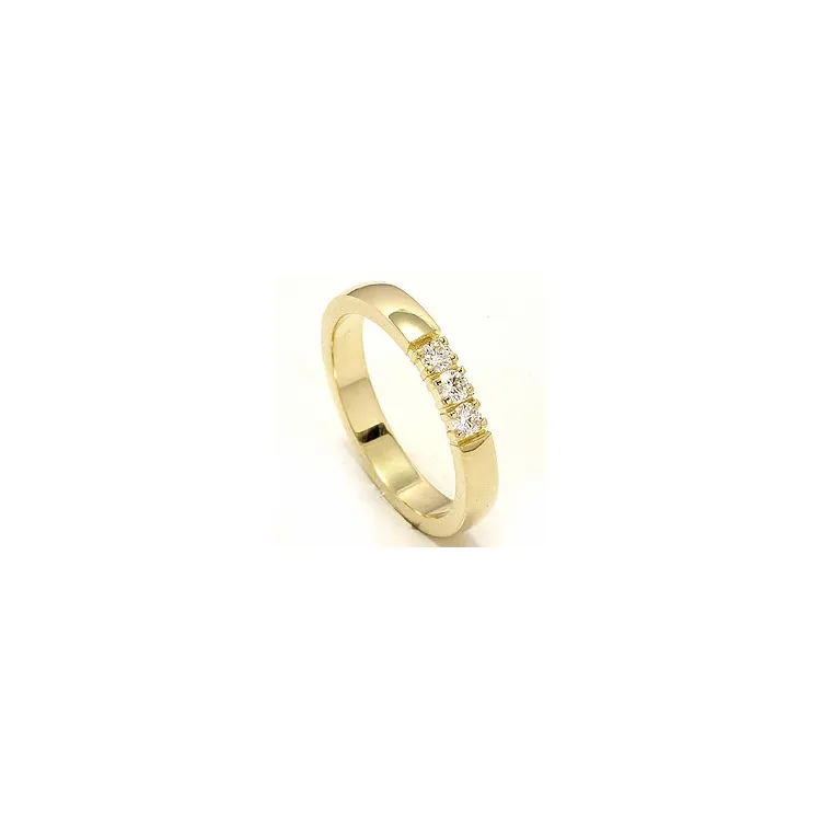 alianssisormus 14 karaatin kultaa 3 x 0,07 ct